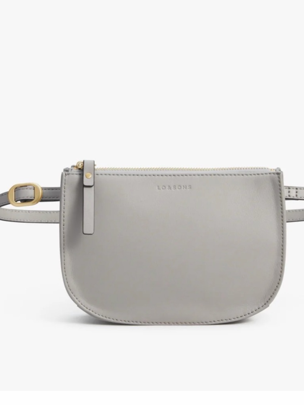 Lo & Sons Waverley 2 Convertible Crossbody Bag Light Gray leather NWOT